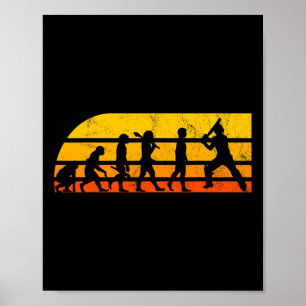 Poster Cadeau d'entraîneur de joueur de cricket Évolution