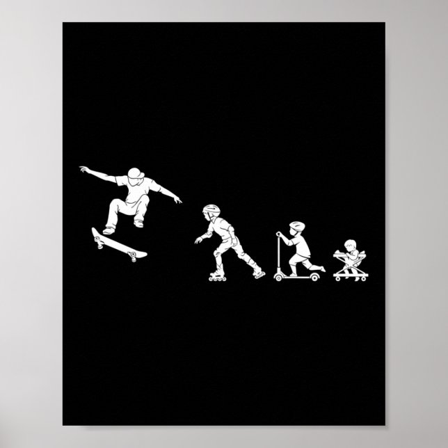 Poster Cadeau d'évolution de skateboardeur  (Devant)