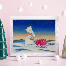 Poster Cadeau d'ours polaire mignon