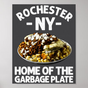 Poster Cadeau drôle de plaque de déchets de Rochester Ny