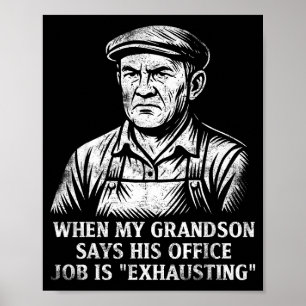 Poster Cadeau drôle d'humour pour grand-père Fête des pèr
