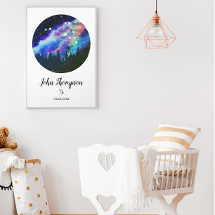 Poster Cadeau du signe du zodiaque Capricorne constellati