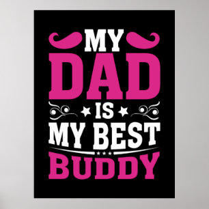 Poster Cadeau fête des pères Mon Père Est Mon Meilleur