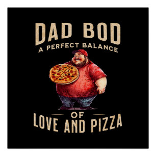 Poster Cadeau fête des pères Papa A Un Équilibre Parfai
