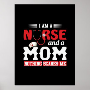 Poster Cadeau infirmière Je Suis Infirmière Et Maman