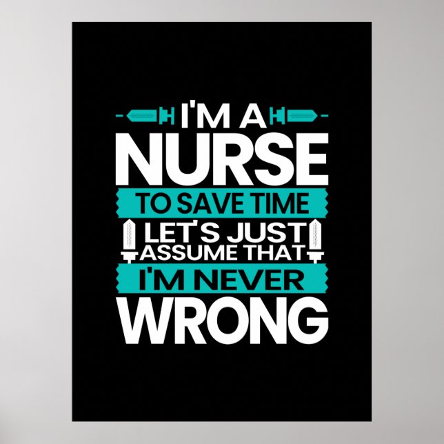 Poster Cadeau infirmière | Je Suis Infirmière Pour Gagner (Devant)