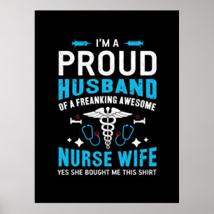 Poster Cadeau infirmière   Je Suis Un Mari Fier