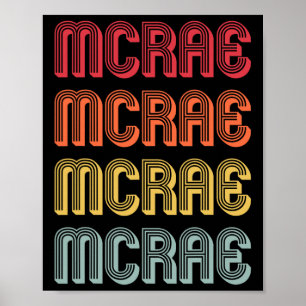 Poster Cadeau Mcrae Nom de Famille Drôle Rétro Vintage An