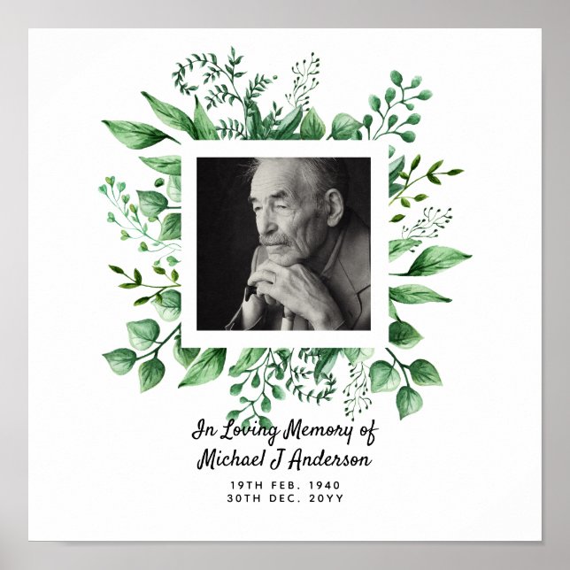Poster Cadeau Mens Memorial Bereavement Photo Love Memory (Devant)