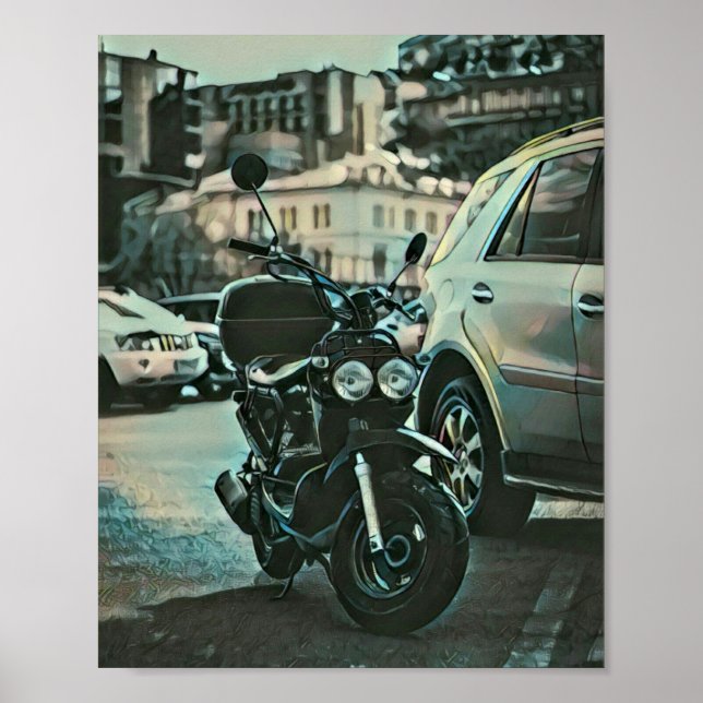 Poster cadeau moto vintage (Devant)