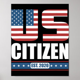 Poster Cadeau nouveau citoyen américain - Fier citoyen de