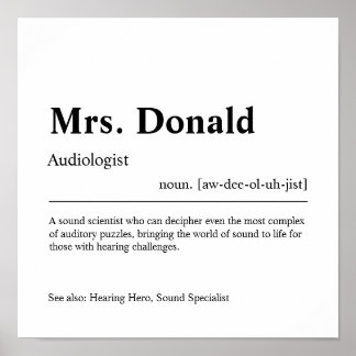 Poster Cadeau personnalisé audiologiste
