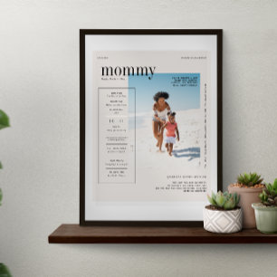 Poster Cadeau personnalisé avec photo de maman Design mod