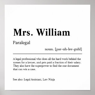 Poster Cadeau personnalisé Paralegal