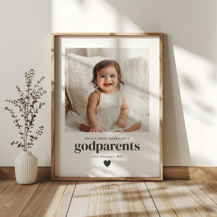 Poster Cadeau photo de parrain/marraine