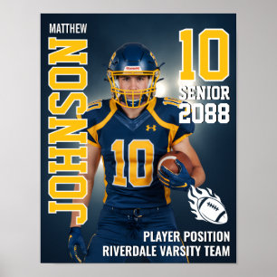 Poster Cadeau photo d'équipe de football senior Sports