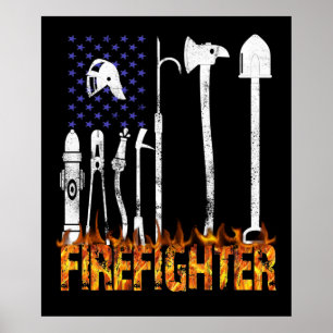 Poster Cadeau pompier Cadeau aux amoureux des pompiers