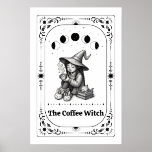 Poster Cadeau pour amateur de café Zodiaque sorcière capr