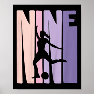 Poster Cadeau pour filles de 9 ans jouant au football pou