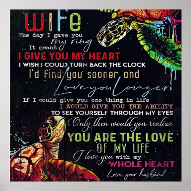 Poster Cadeau Pour Ma Femme | Lettre Pour Votre Femme | (Devant)