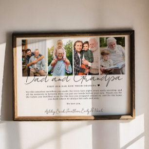 Poster Cadeau pour papa et grand-père de la part des enfa