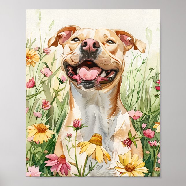 Poster Cadeau pour Pit Bull propriétaire Dog Art Wall Pos (Devant)