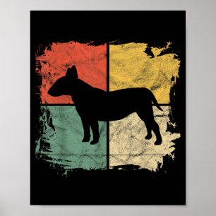 Poster Cadeau pour propriétaire de Bull Terrier Rétro Car