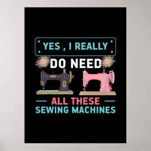 Poster Cadeau Quilter   Oui J'ai vraiment besoin