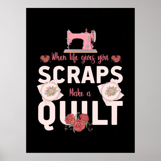 Poster Cadeau Quilter | Quand la vie vous donne des reste (Devant)