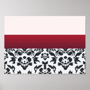 Poster Cadeau rouge blanc de special de damassé
