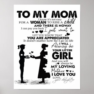 Poster Cadeau tendance   Lettre à ma mère  
