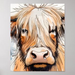 Poster Cadeau vache, vache des Highlands