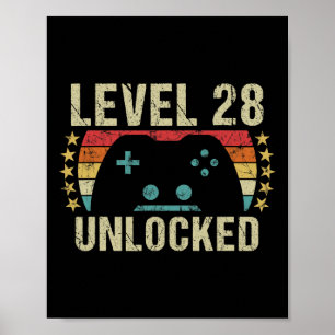 Poster Cadeau vintage 28e anniversaire Cadeau 28 ans Garç