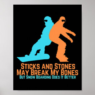 Poster Cadeau vintage Retro Snowboard Pour Snowboarders