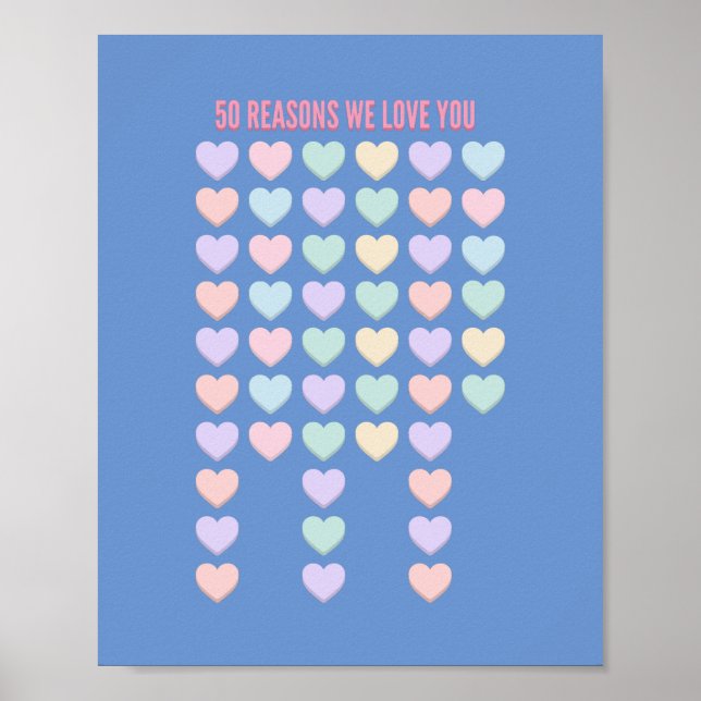 Poster Cadeaux 50e anniversaire - 50e On t'aime (Devant)