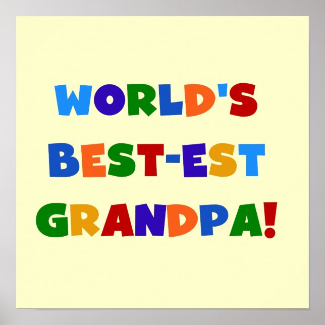 Poster Cadeaux aux couleurs vives du meilleur grand-père  (Devant)