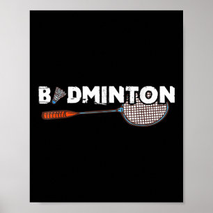 Poster Cadeaux Badminton Avec Jolie Raquette Badminton &a