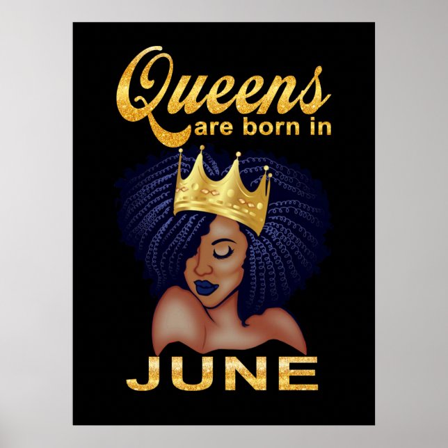 Poster Cadeaux d'anniversaire | Les Reines Sont Nées En J (Devant)