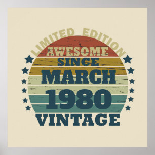 Poster Cadeaux d'anniversaire vintage personnalisés