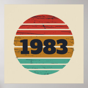 Poster Cadeaux d'anniversaire vintage personnalisés