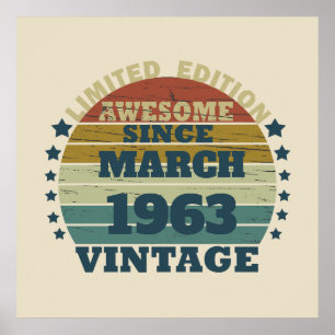Poster Cadeaux d'anniversaire vintages personnalisés