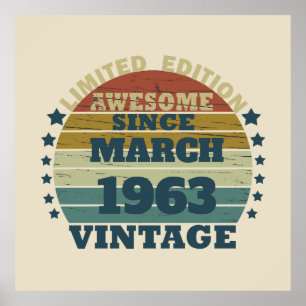 Poster Cadeaux d'anniversaire vintages personnalisés