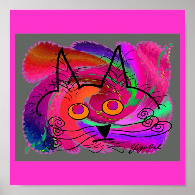 Poster Cadeaux d'art Amoureux de les chats noirs (Devant)