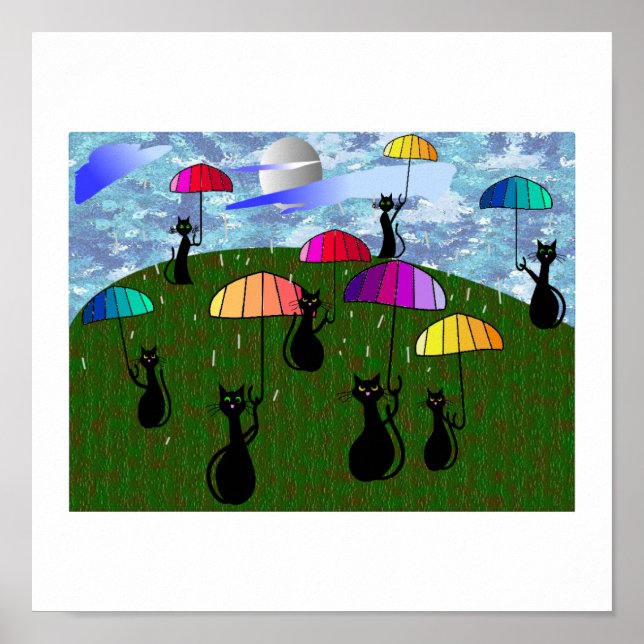 Poster Cadeaux d'art Amoureux de les chats noirs (Devant)