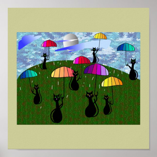 Poster Cadeaux d'art Amoureux de les chats noirs (Devant)