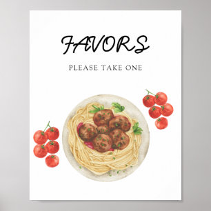 Poster Cadeaux de baby shower Pâtes spaghetti