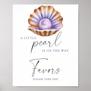 Poster Cadeaux de baby shower Perle sous la mer