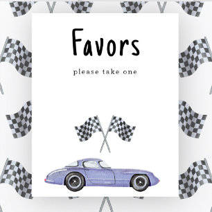 Poster Cadeaux de baby shower sur le thème de la voiture