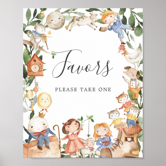 Poster Cadeaux de Baby Shower sur les Comptines Sign (Devant)