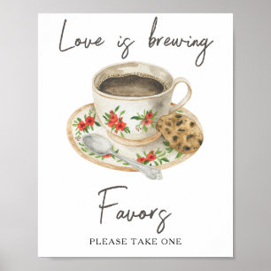 Poster Cadeaux de bapteme de mariage au café, veuillez en